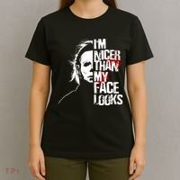 Im Nicer Than My Face Looks Spooky Halloween T-Shirt thumb 4