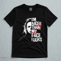 Im Nicer Than My Face Looks Spooky Halloween T-Shirt thumb 5