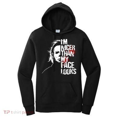 Im Nicer Than My Face Looks Spooky Halloween Women's Hoodie