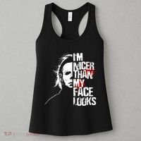 Im Nicer Than My Face Looks Spooky Halloween Women's Tank Top thumb 3
