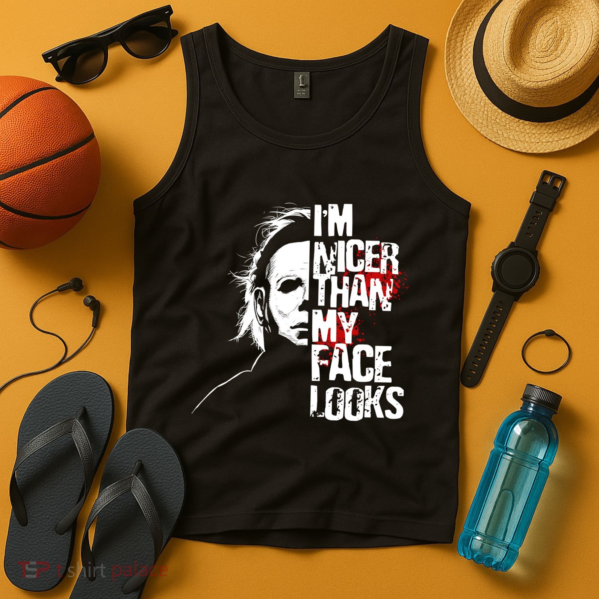 Im Nicer Than My Face Looks Spooky Halloween Tank Top
