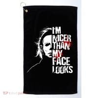 Im Nicer Than My Face Looks Spooky Halloween Golf Towel thumb 0