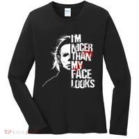 Im Nicer Than My Face Looks Spooky Halloween Women's Long Sleeve Shirt thumb 0