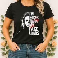 Im Nicer Than My Face Looks Spooky Halloween Women's T-Shirt thumb 2