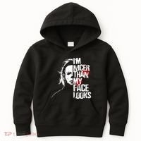 Im Nicer Than My Face Looks Spooky Halloween Kids Hoodie thumb 0