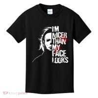Im Nicer Than My Face Looks Spooky Halloween Kids T-Shirt thumb 0