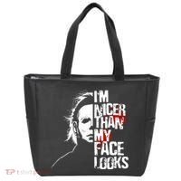 Im Nicer Than My Face Looks Spooky Halloween Tote Bag thumb 0