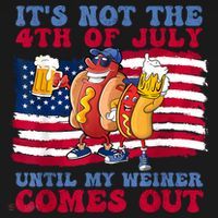 Its Not The 4th Of July Until My Weiner Comes Out Graphic Women's Hoodie thumb 2