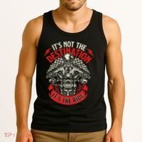 ItS Not The Destination ItS The Ride Skull Bike Rider Tank Top thumb 3