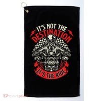 ItS Not The Destination ItS The Ride Skull Bike Rider Golf Towel thumb 0