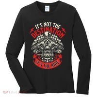 ItS Not The Destination ItS The Ride Skull Bike Rider Women's Long Sleeve Shirt thumb 0