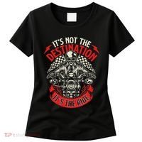 ItS Not The Destination ItS The Ride Skull Bike Rider Women's T-Shirt thumb 0