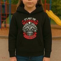 ItS Not The Destination ItS The Ride Skull Bike Rider Kids Hoodie thumb 3