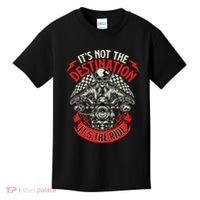 ItS Not The Destination ItS The Ride Skull Bike Rider Kids T-Shirt thumb 0