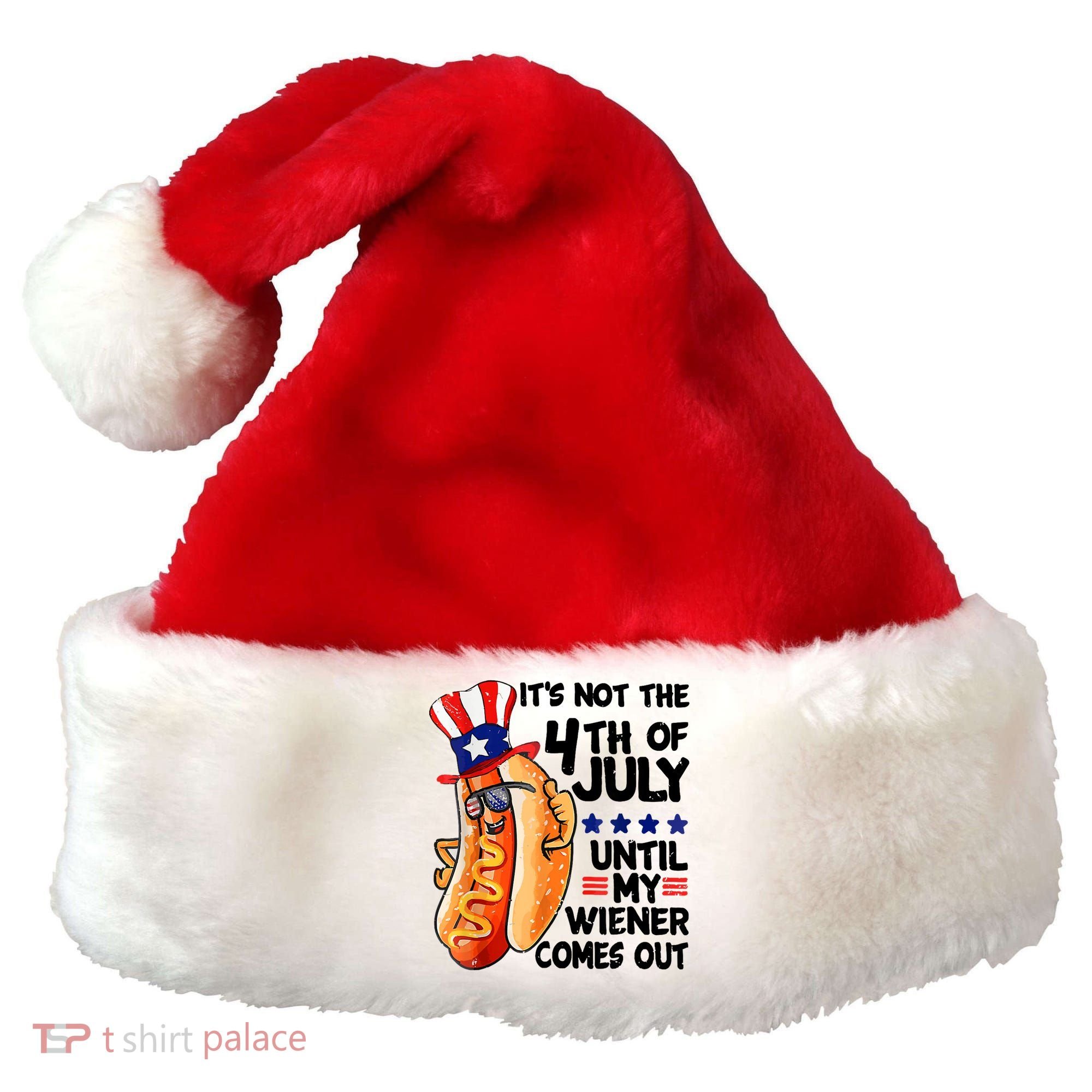 Its Not The 4th Of July Until My Weiner Comes Out Santa Hat