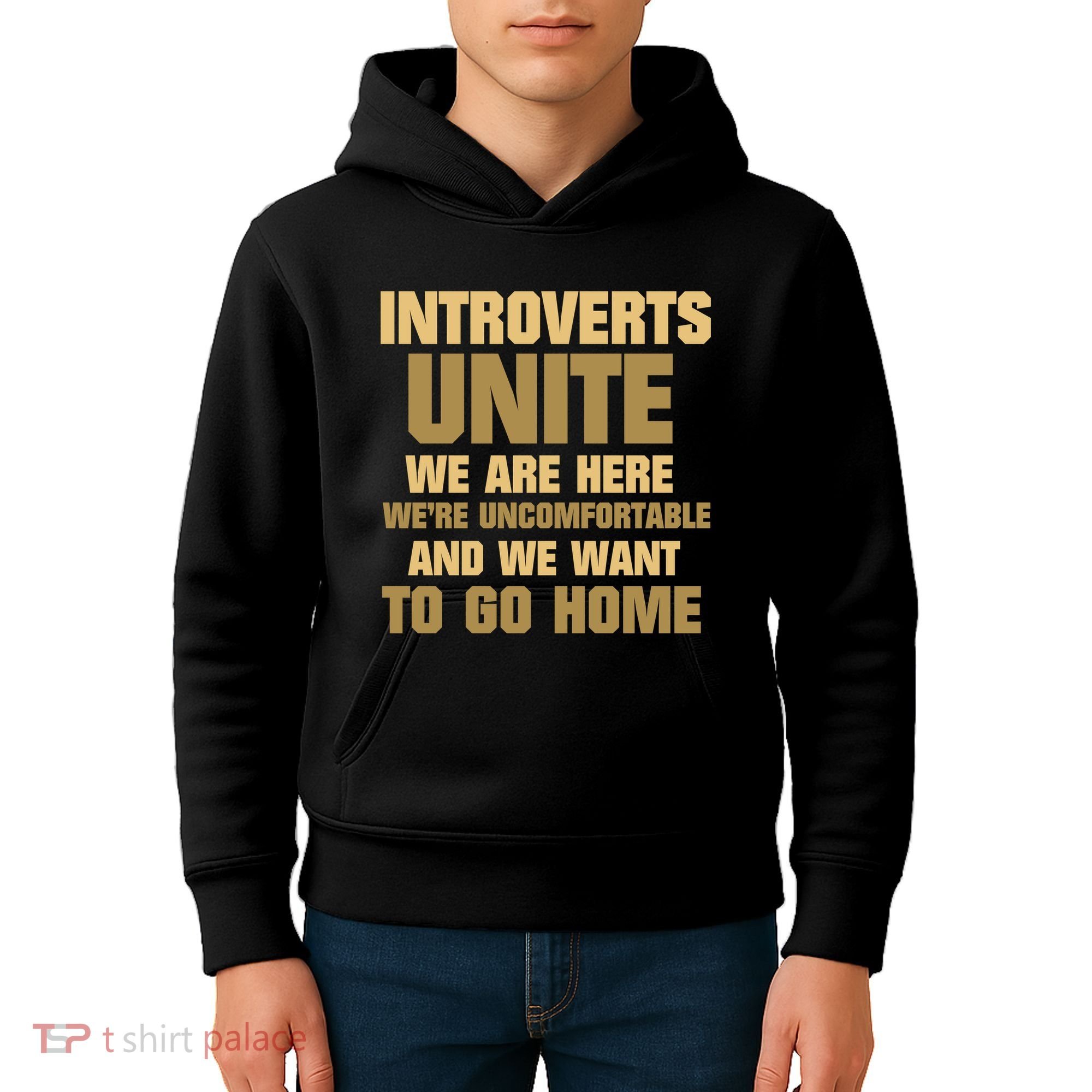 Introverts Unite We Want To Go Home Kids Hoodie