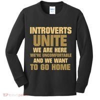 Introverts Unite We Want To Go Home Kids Long Sleeve Shirt thumb 0