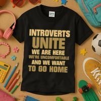 Introverts Unite We Want To Go Home Kids T-Shirt thumb 3