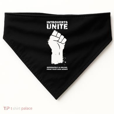 Introverts Unite Separately & Online USA-Made Doggie Bandana