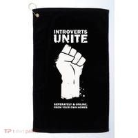 Introverts Unite Separately & Online Golf Towel thumb 0