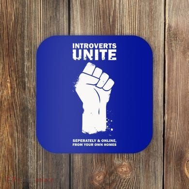Introverts Unite Separately & Online Coaster