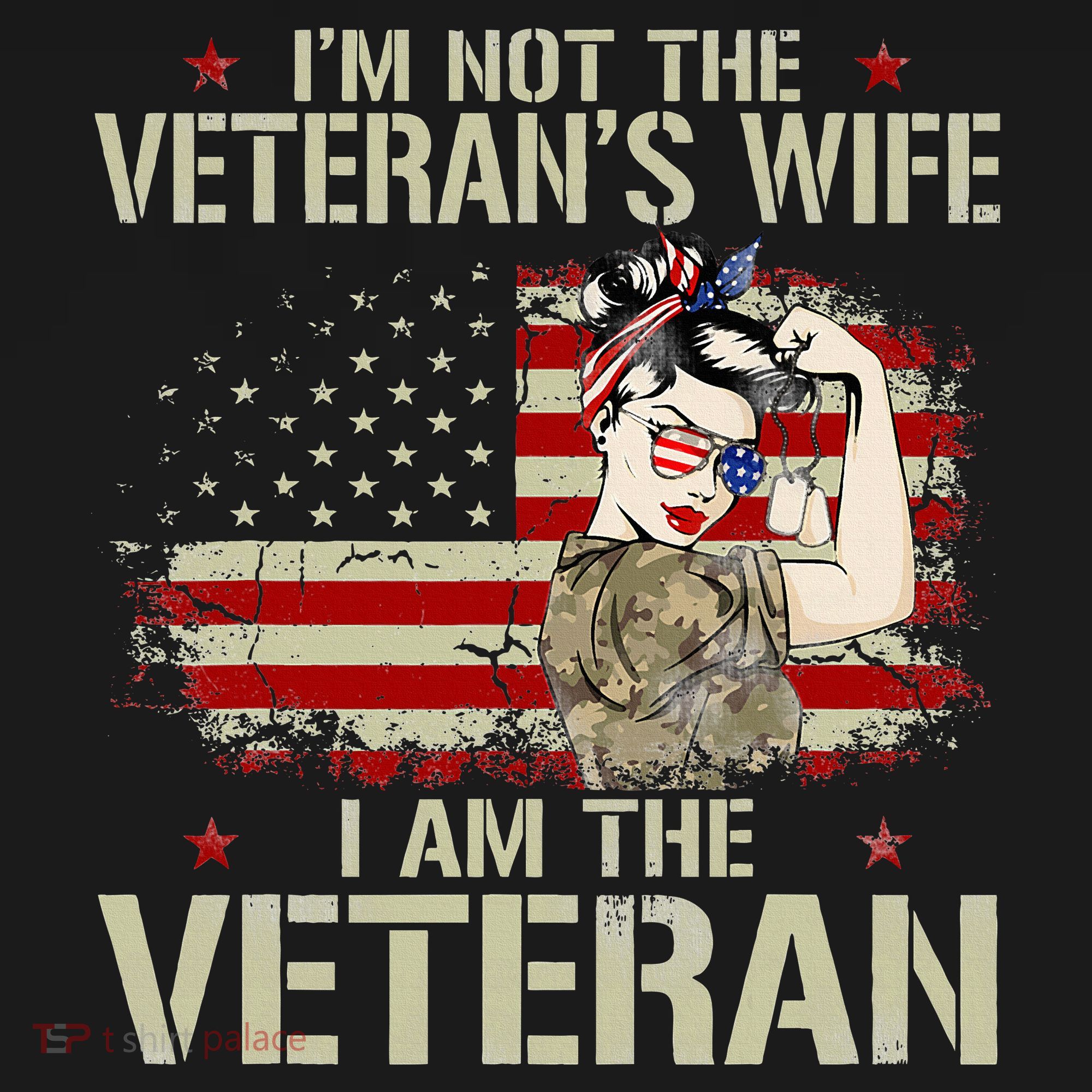 IM Not VeteranS Wife IM Veteran American Flag Gift Sweatshirt