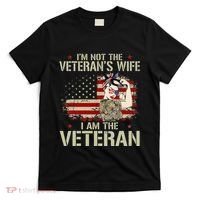 IM Not VeteranS Wife IM Veteran American Flag Gift T-Shirt thumb 0