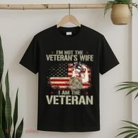 IM Not VeteranS Wife IM Veteran American Flag Gift T-Shirt thumb 2