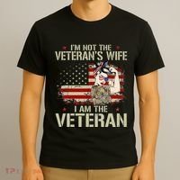 IM Not VeteranS Wife IM Veteran American Flag Gift T-Shirt thumb 3
