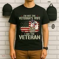 IM Not VeteranS Wife IM Veteran American Flag Gift T-Shirt thumb 6