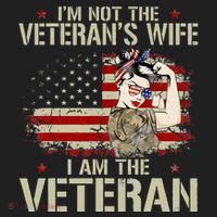 IM Not VeteranS Wife IM Veteran American Flag Gift Beanie thumb 2