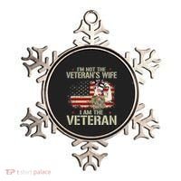 IM Not VeteranS Wife IM Veteran American Flag Gift Ornament thumb 0