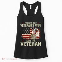 IM Not VeteranS Wife IM Veteran American Flag Gift Women's Tank Top thumb 0