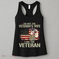 IM Not VeteranS Wife IM Veteran American Flag Gift Women's Tank Top thumb 3
