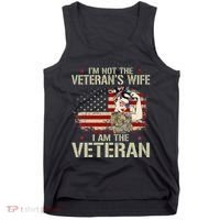 IM Not VeteranS Wife IM Veteran American Flag Gift Tank Top thumb 0