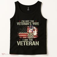 IM Not VeteranS Wife IM Veteran American Flag Gift Tank Top thumb 2