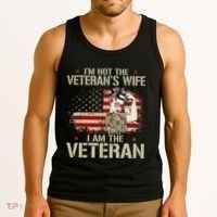 IM Not VeteranS Wife IM Veteran American Flag Gift Tank Top thumb 3