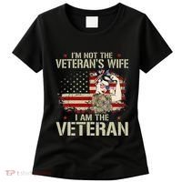 IM Not VeteranS Wife IM Veteran American Flag Gift Women's T-Shirt thumb 0