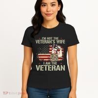 IM Not VeteranS Wife IM Veteran American Flag Gift Women's T-Shirt thumb 4