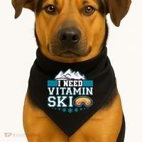 I Need Vitamin Ski Funny Skier Ski Instructor Gift USA-Made Doggie Bandana thumb 1