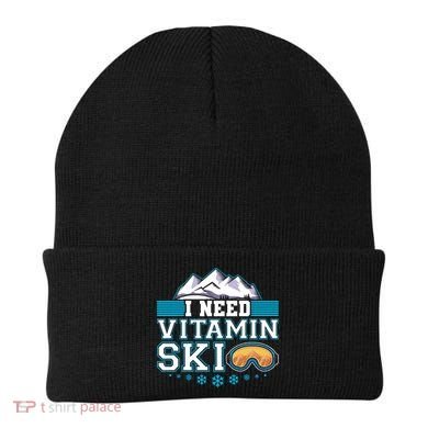 I Need Vitamin Ski Funny Skier Ski Instructor Gift Beanie