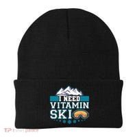 I Need Vitamin Ski Funny Skier Ski Instructor Gift Beanie thumb 0