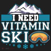 I Need Vitamin Ski Funny Skier Ski Instructor Gift Beanie thumb 2