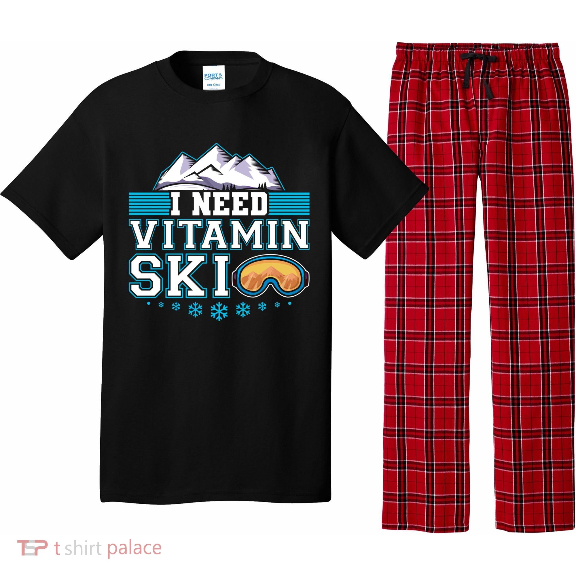 I Need Vitamin Ski Funny Skier Ski Instructor Gift Pajama Set