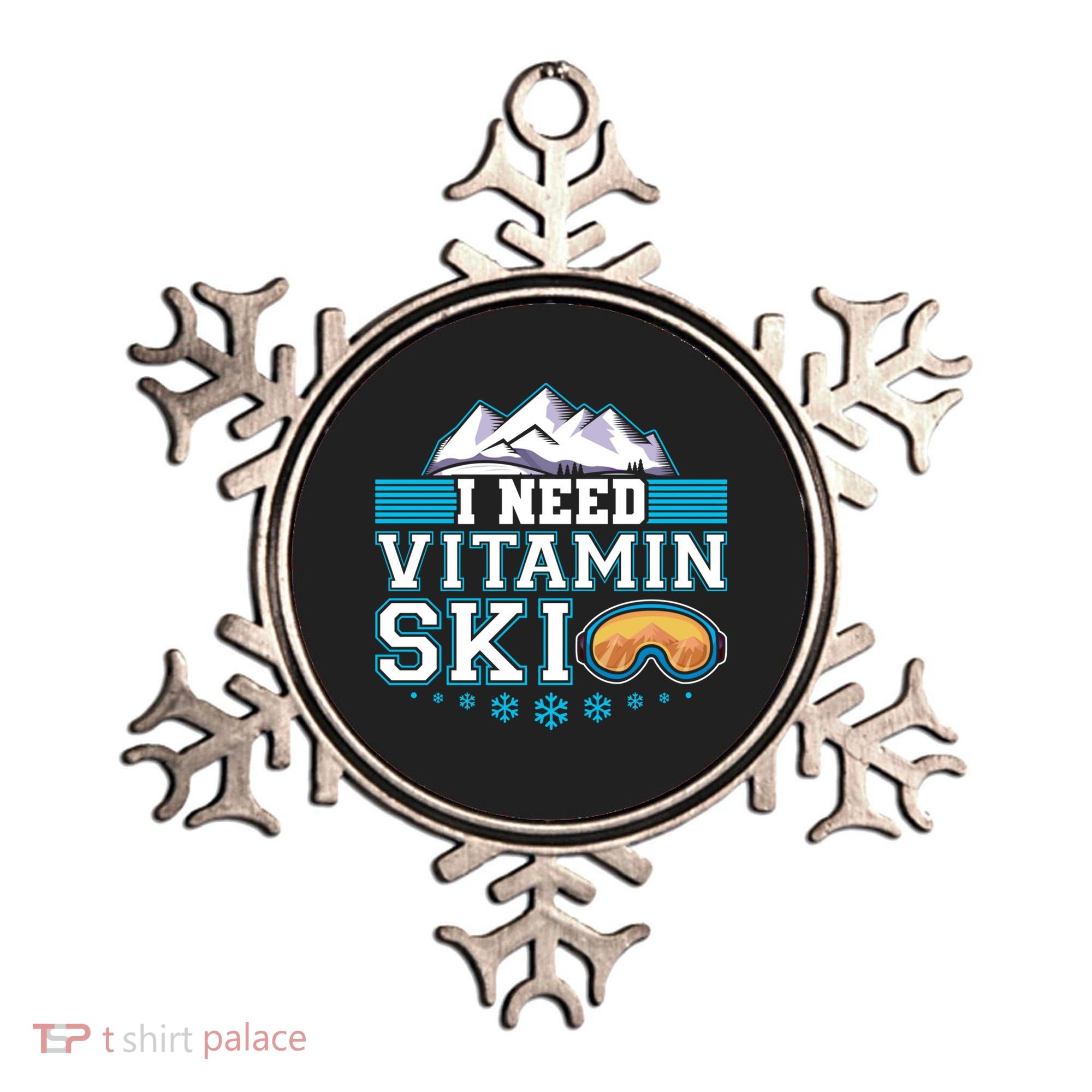 I Need Vitamin Ski Funny Skier Ski Instructor Gift Ornament