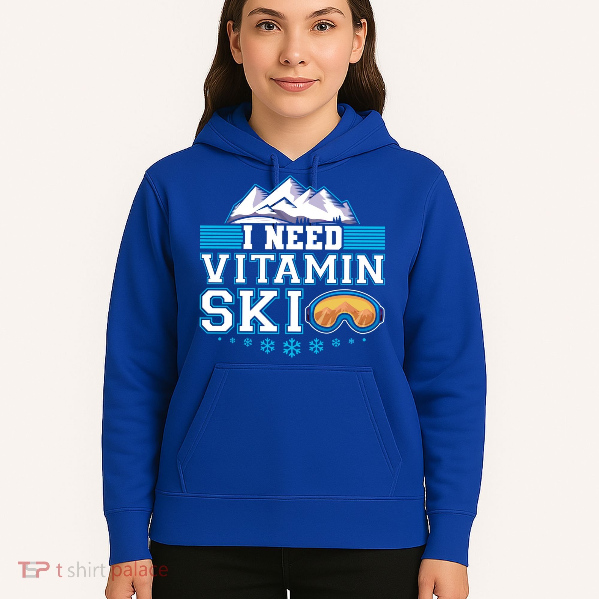 I Need Vitamin Ski Funny Skier Ski Instructor Gift Hoodie