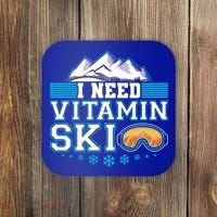 I Need Vitamin Ski Funny Skier Ski Instructor Gift Coaster thumb 0