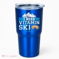I Need Vitamin Ski Funny Skier Ski Instructor Gift Tumbler thumb 0