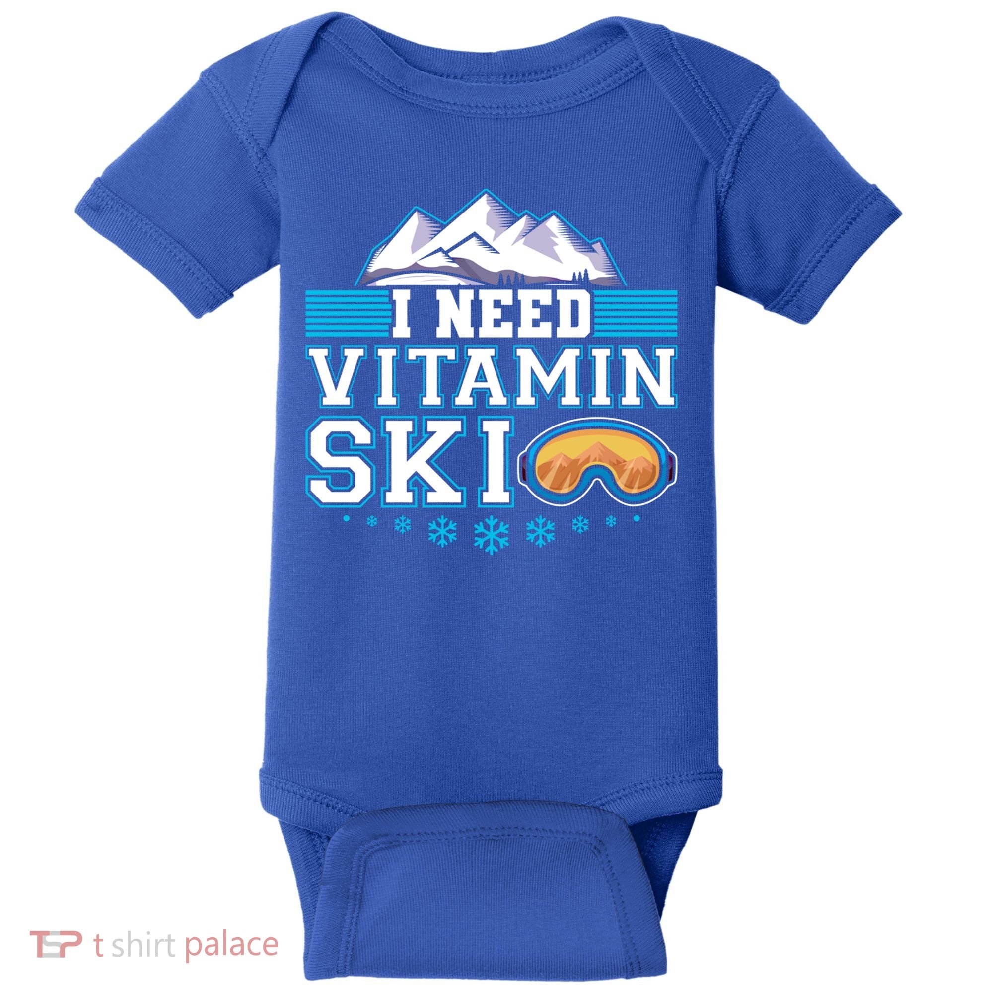 I Need Vitamin Ski Funny Skier Ski Instructor Gift Baby Bodysuit