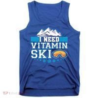 I Need Vitamin Ski Funny Skier Ski Instructor Gift Tank Top thumb 0